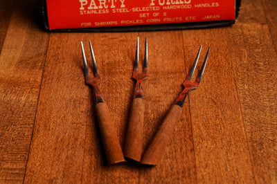 c.1960 Set of 8 Stainless Steel Party Forks