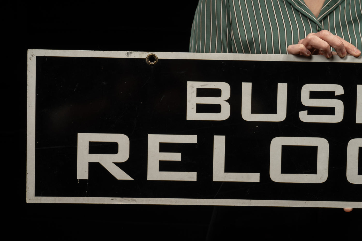 Vintage Double-Sided Business Relocating Sign