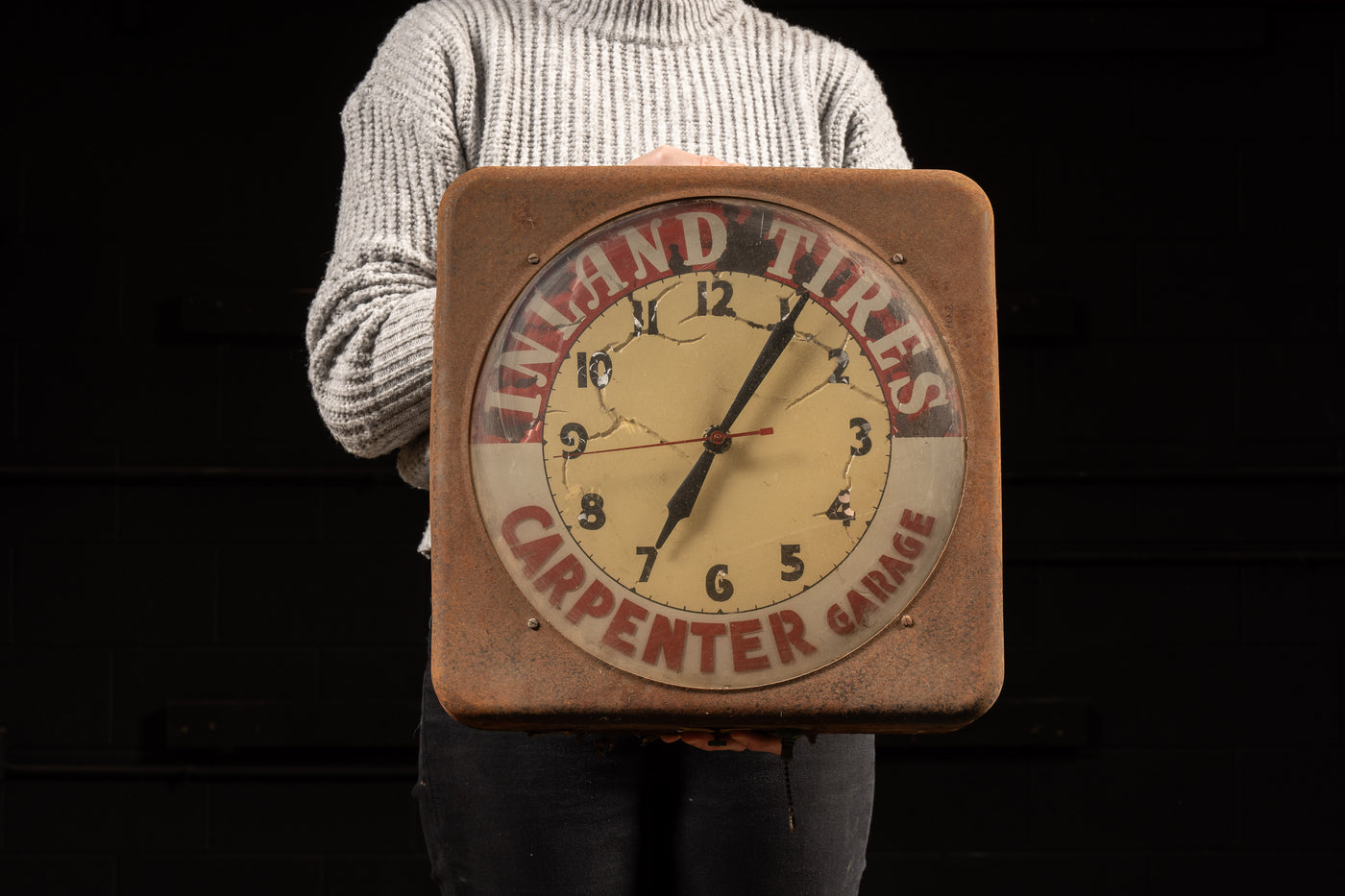 Inland Tire Service Station Advertising Clock