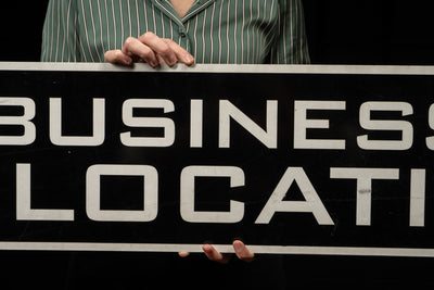 Vintage Double-Sided Business Relocating Sign