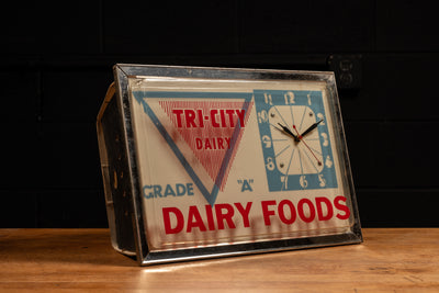 Tri-City Dairy Lighted Blinking Advertising Sign