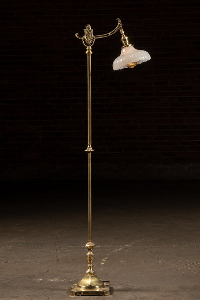Antique Brass Bridge Arm Floor Lamp