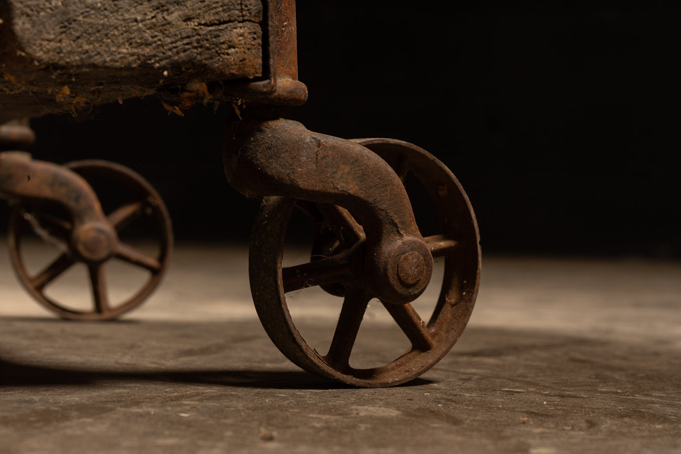 Early American Wooden Rolling Crate