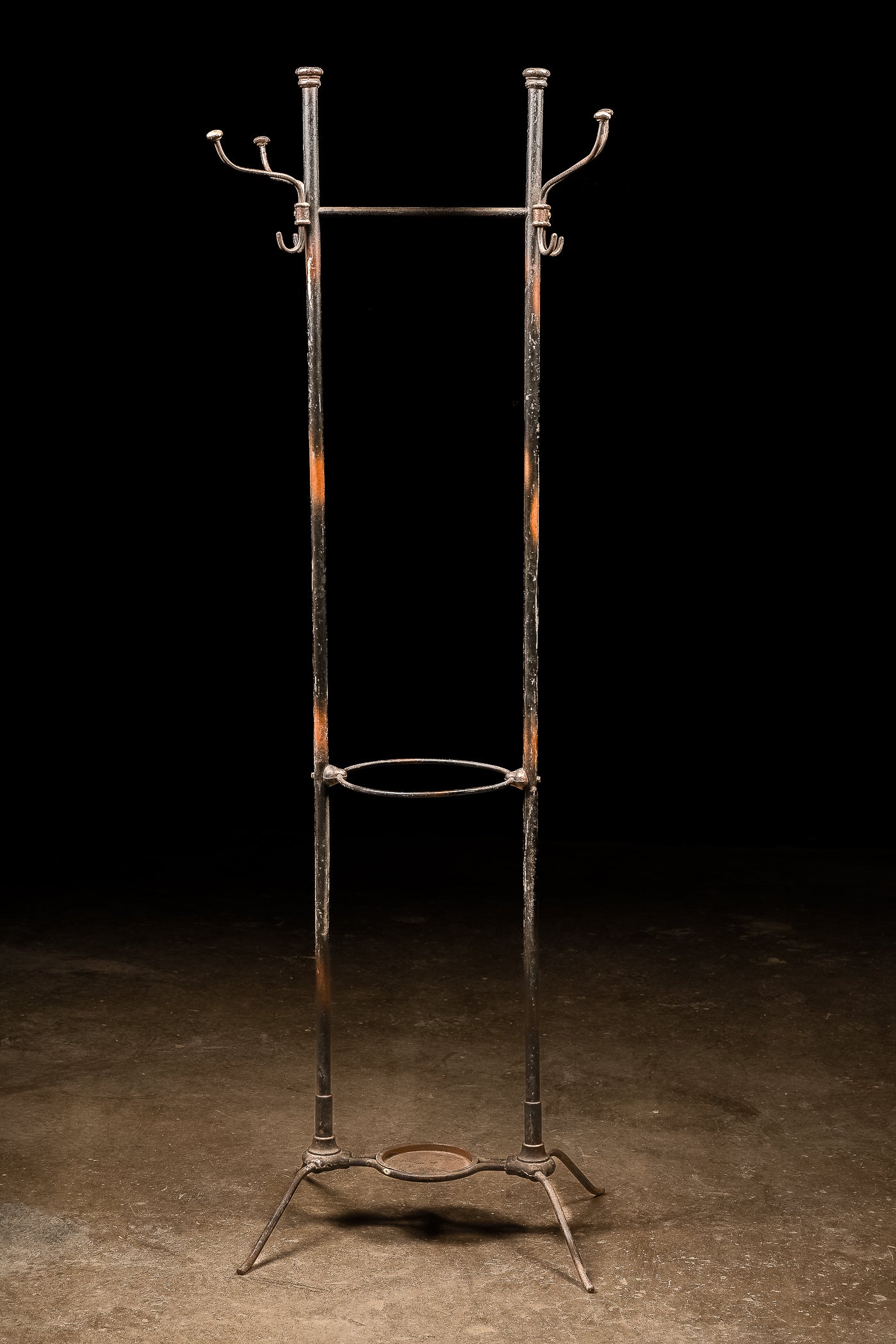 Antique Japanned Copper Coat Rack