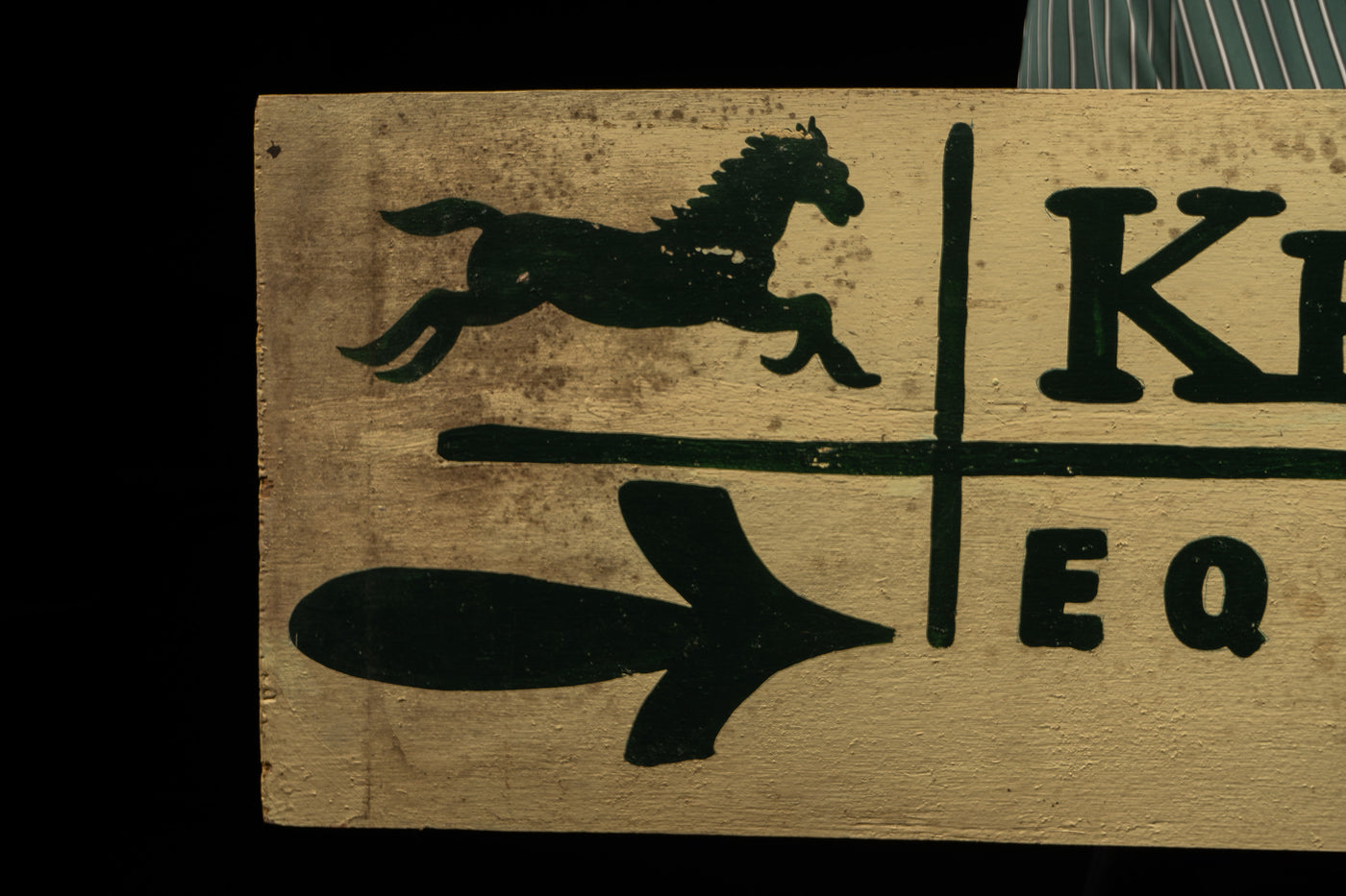 Vintage Double-Sided Equine Hospital Road Sign