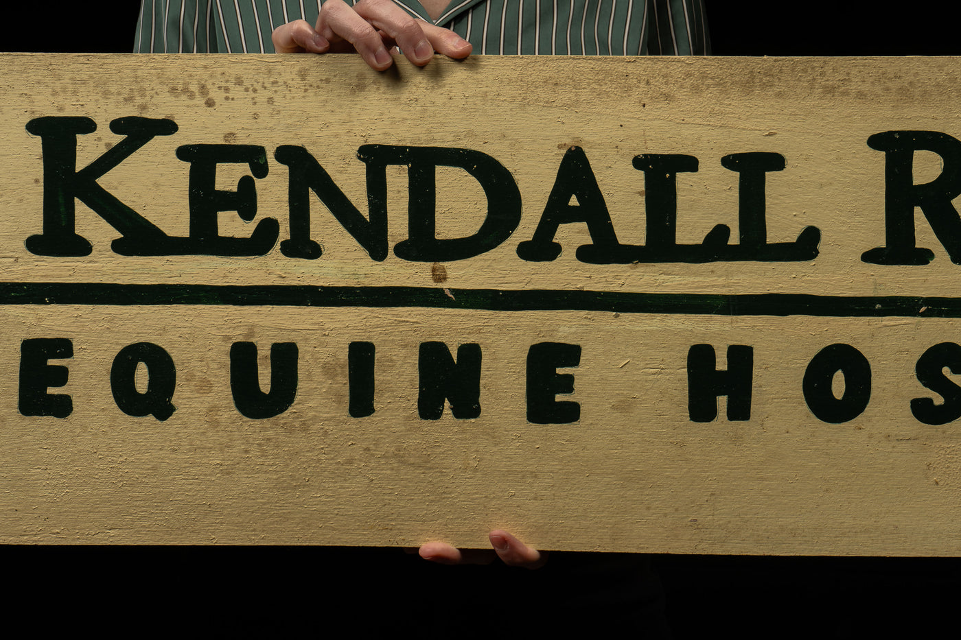 Vintage Double-Sided Equine Hospital Road Sign