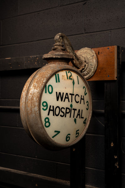 Early 20th Century Double-Sided Watch Hospital Lighted Globe Sign