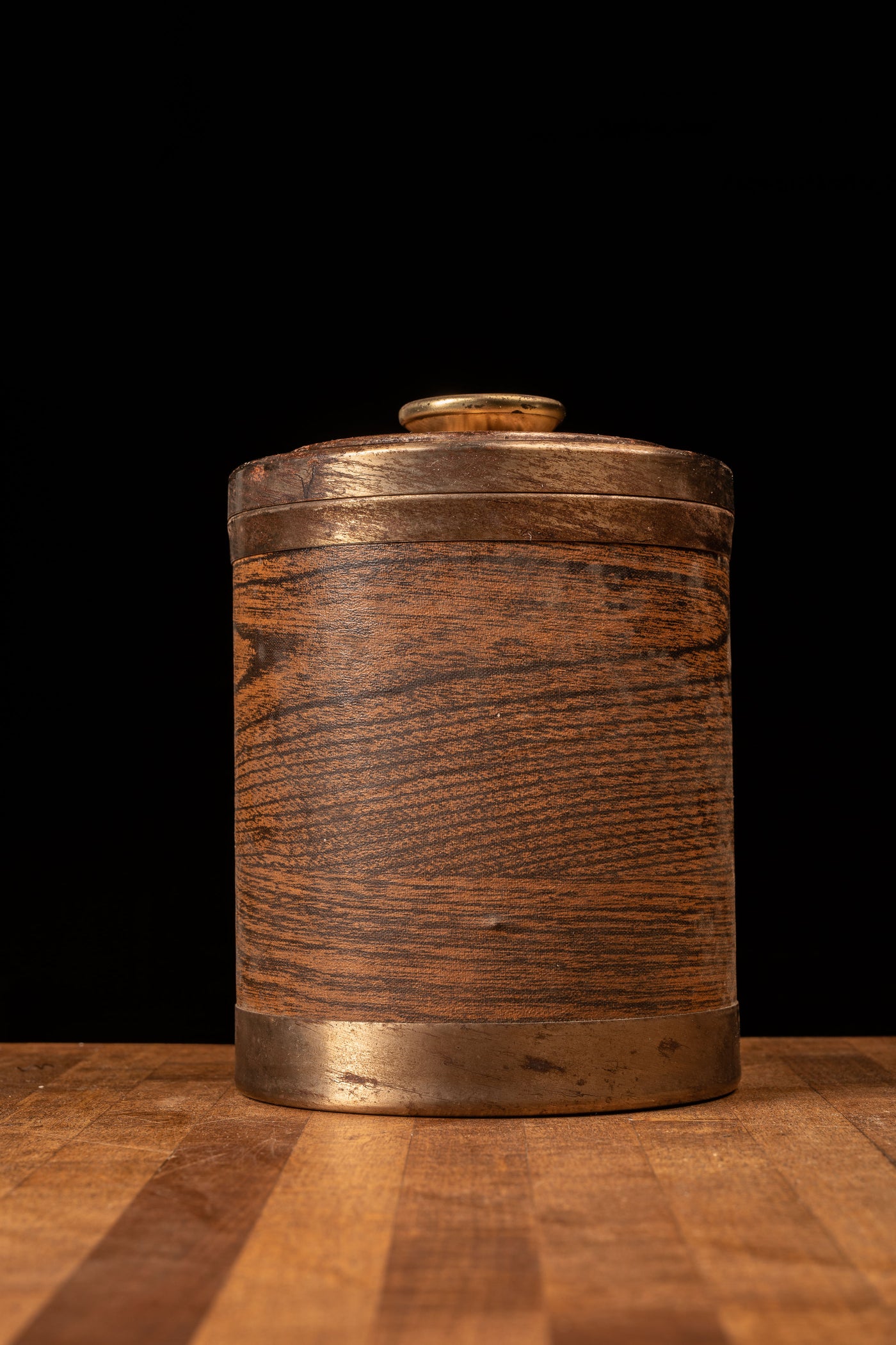 Vintage Wood Grain Humidor Canister