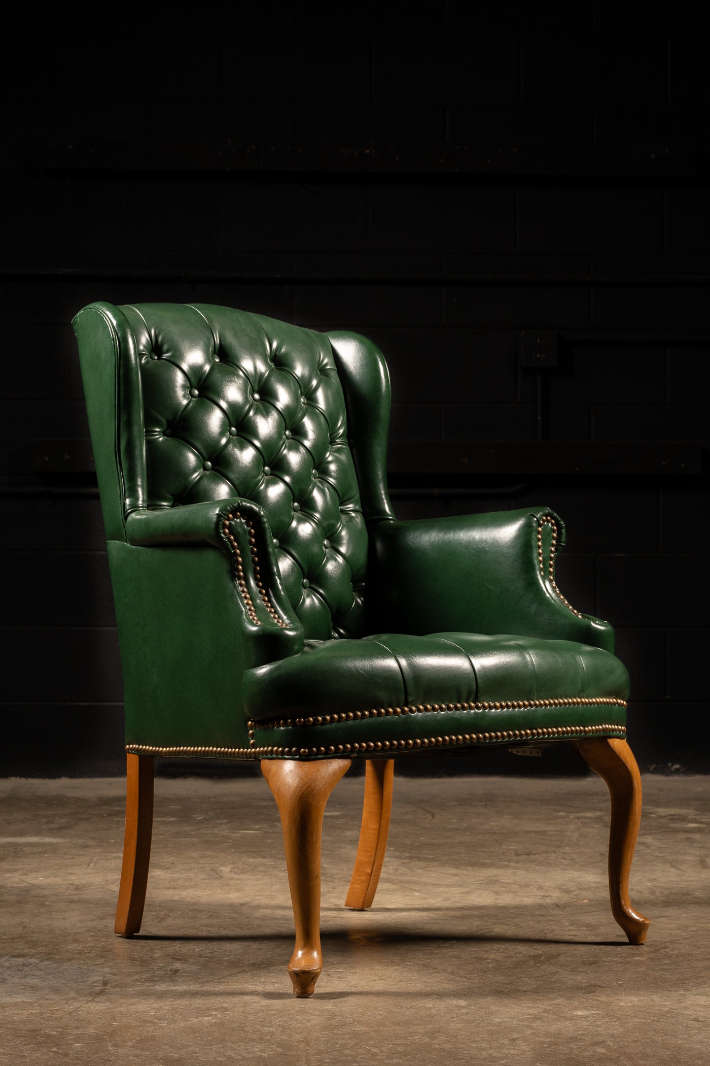 Vintage Tufted Wingback Armchair