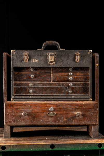 Early 20th Century Gerstner Tool Chest With Shelf and Key