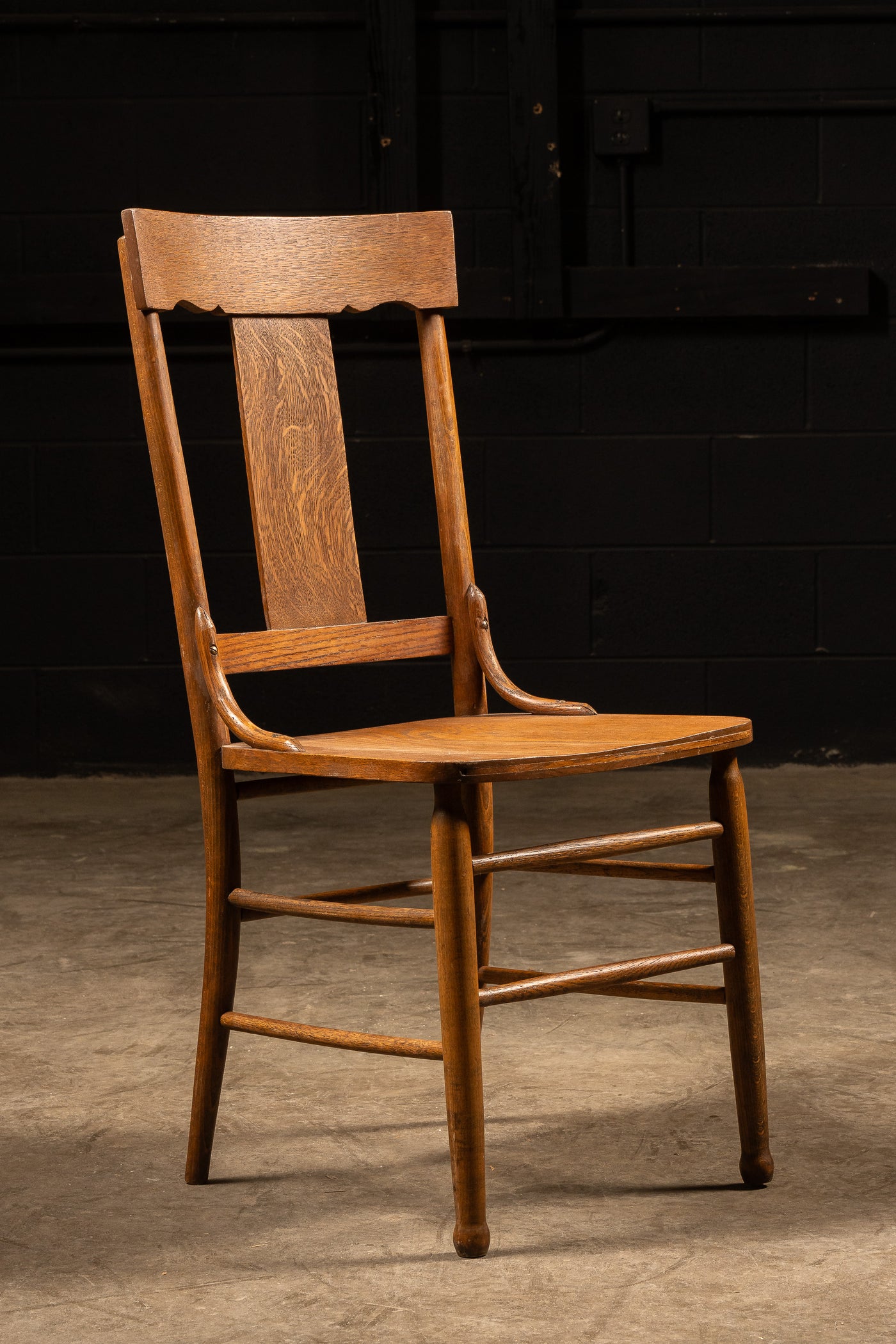 Set of Four Antique Oak Farmhouse Dining Chairs