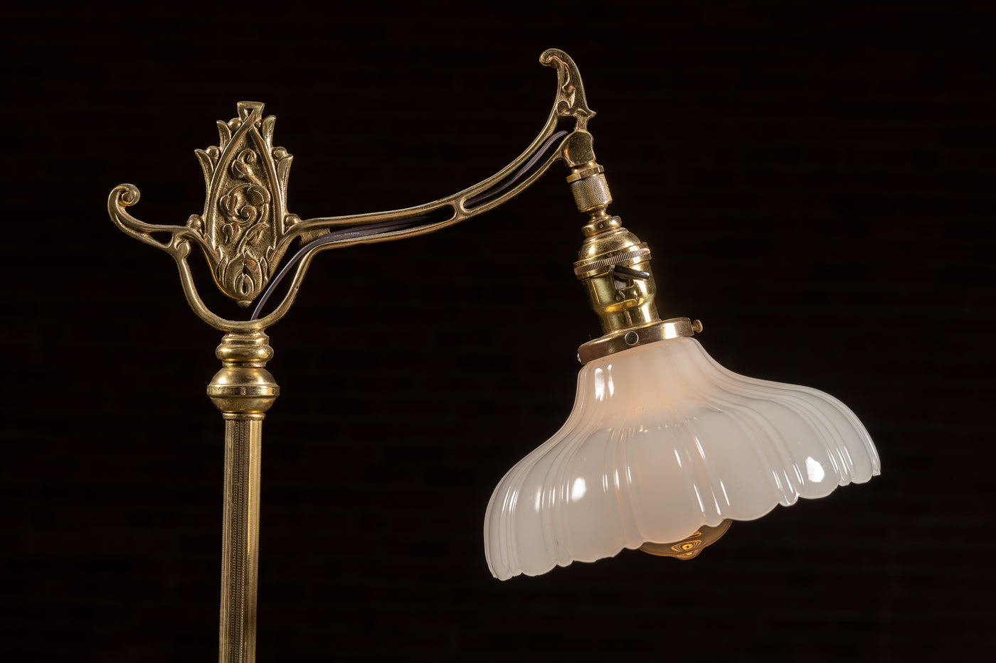 Antique Brass Bridge Arm Floor Lamp