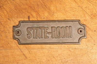 Vintage Cast Brass State-Room Door Plaque