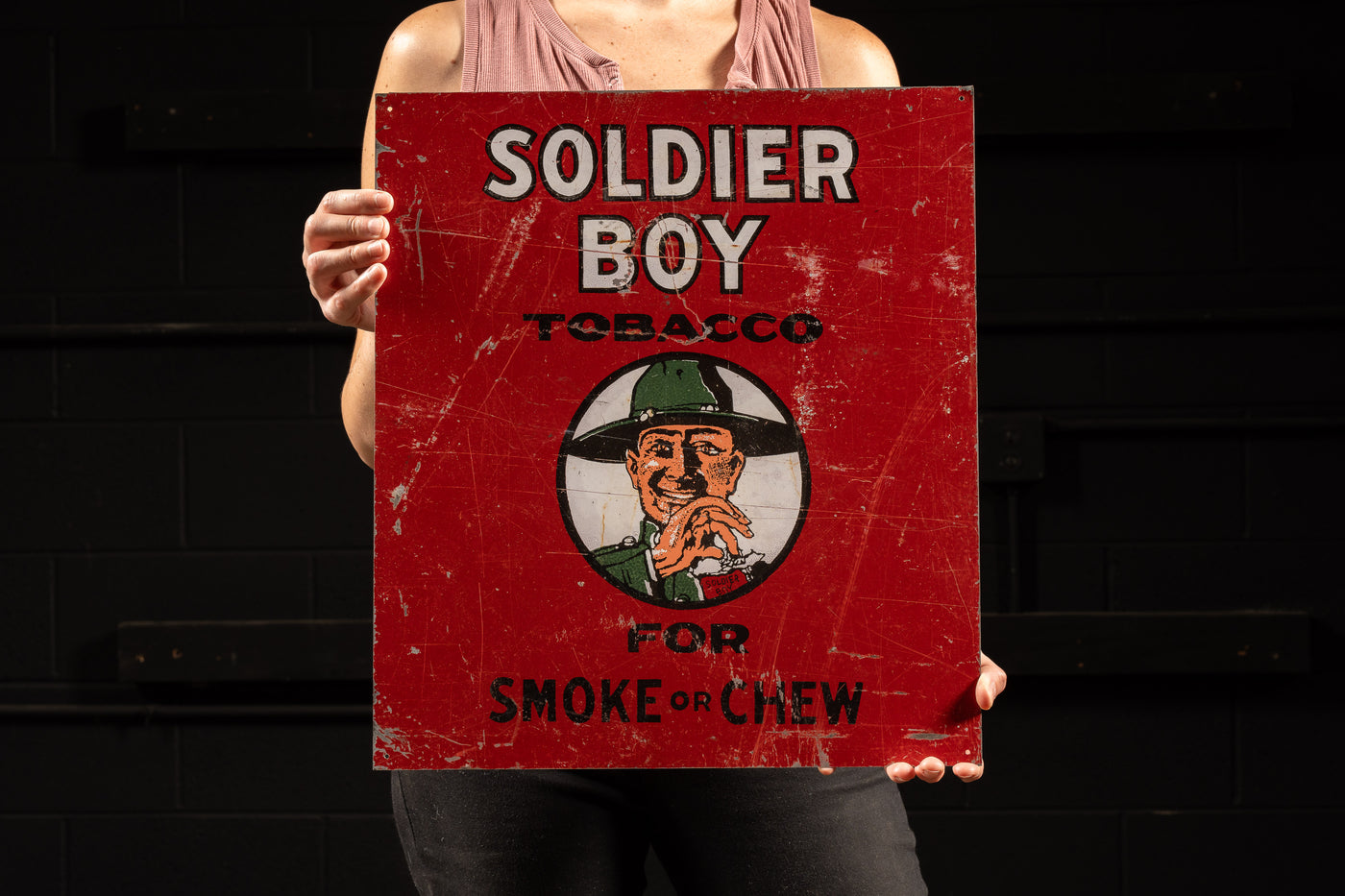 Single-Sided Tin Tobacco Sign