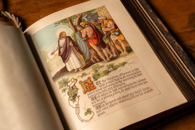 19th Century Pictorial Family Bible with Ephemera