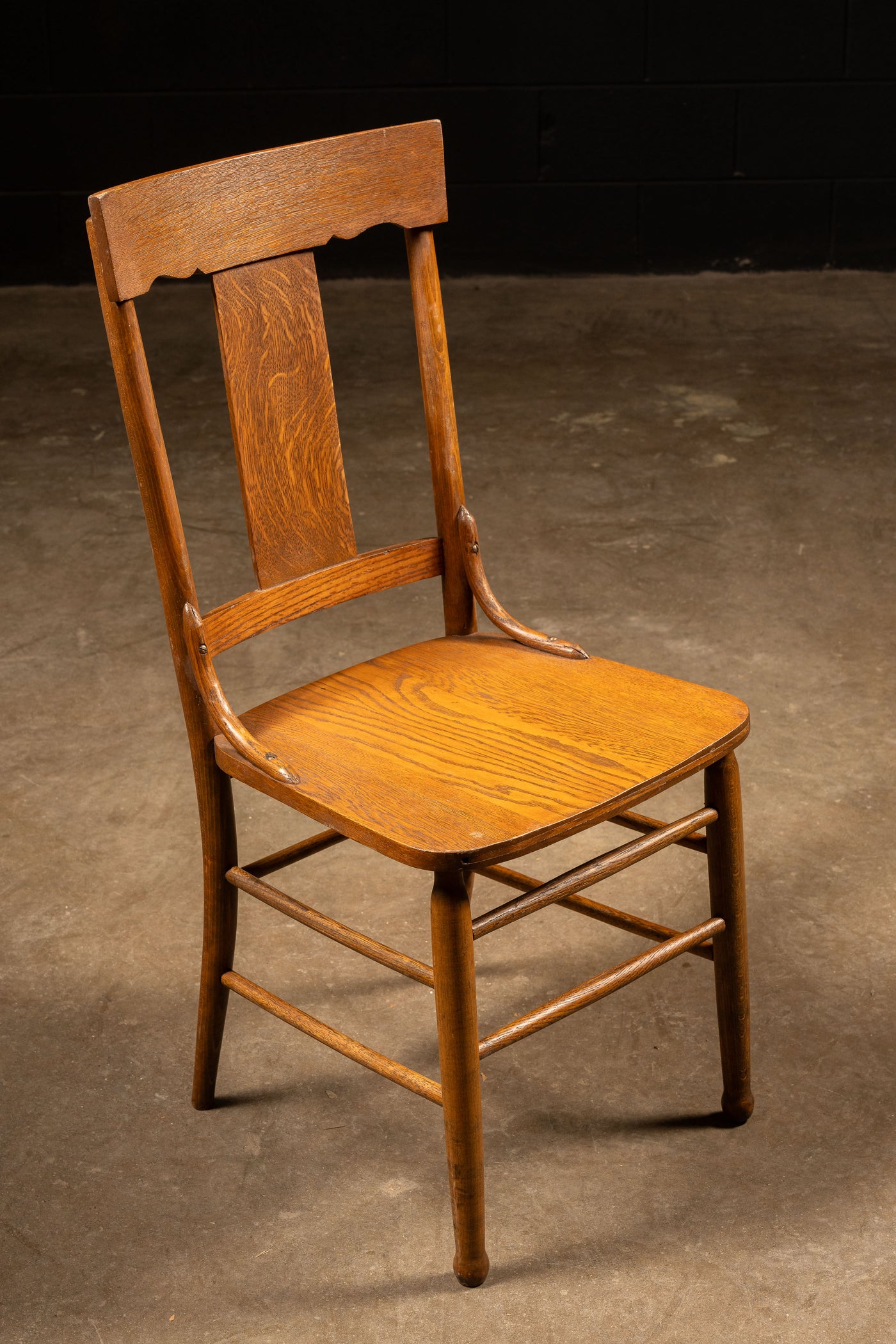 Set of Four Antique Oak Farmhouse Dining Chairs