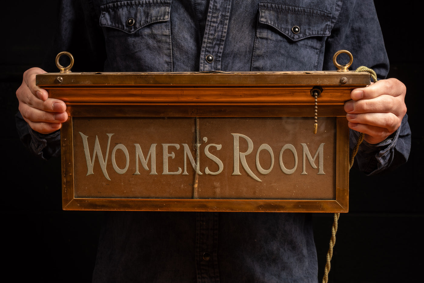 Early 20th Century Frink Polarlite Women's Room Sign