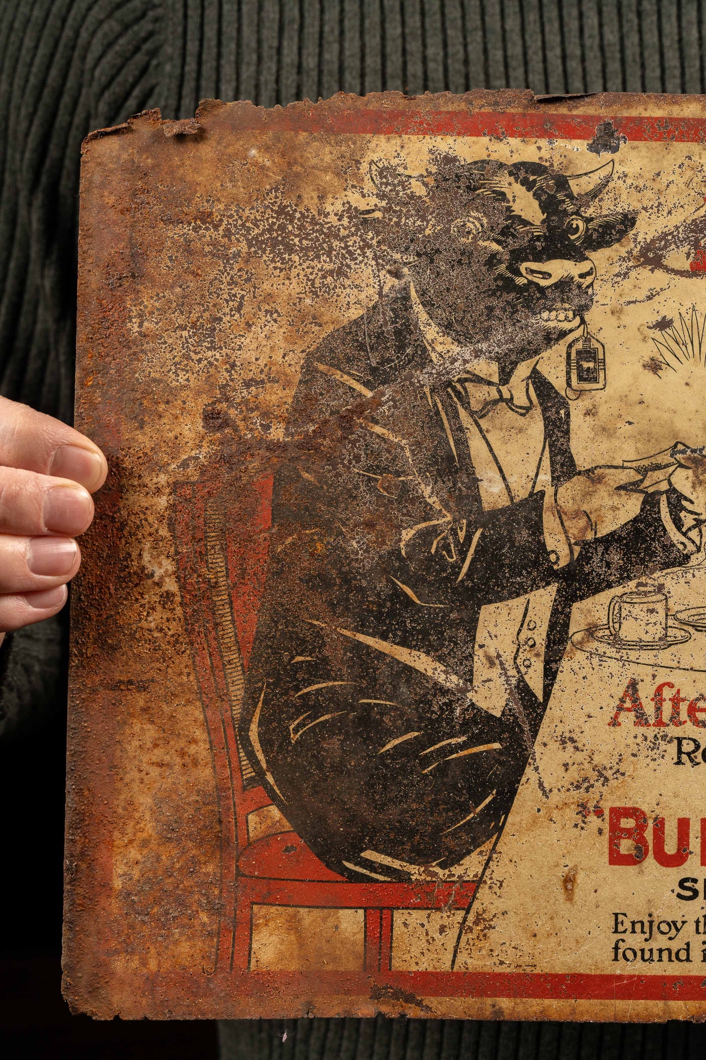 Rare Early 20th Century "Bull" Durham Tobacco Tin Sign
