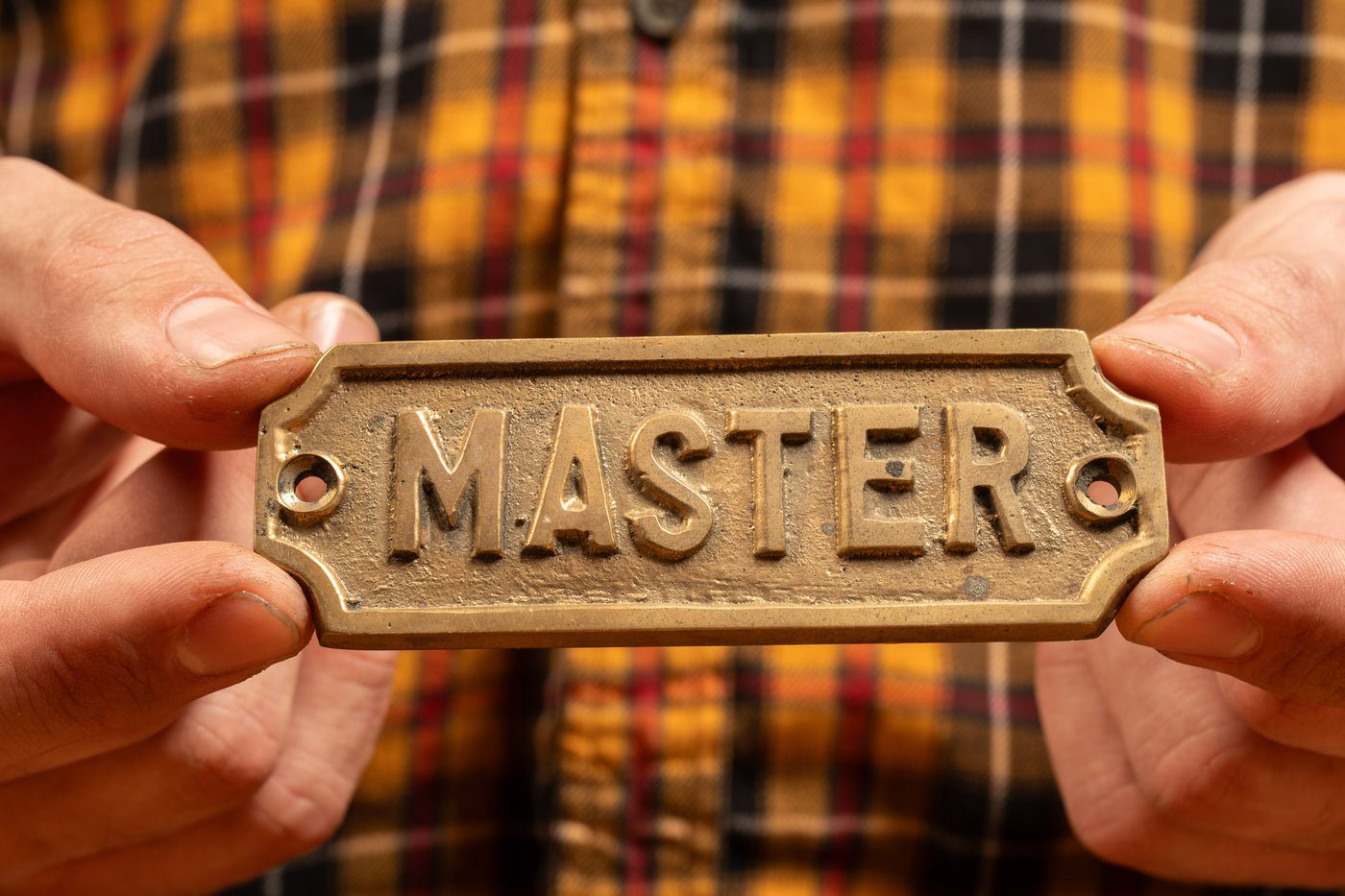 Vintage Cast Brass Master Door Plaque