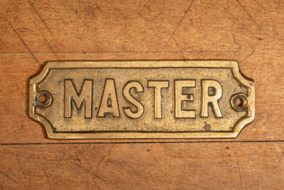 Vintage Cast Brass Master Door Plaque