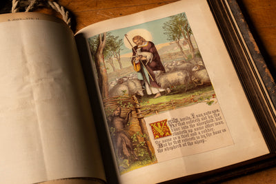 19th Century Pictorial Family Bible with Ephemera