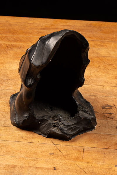 Black Ceramic Face Alcove Art Piece