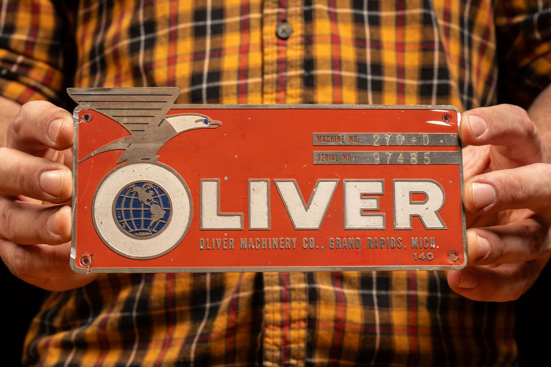 Vintage Oliver Table Saw Machine Tag – Industrial Artifacts