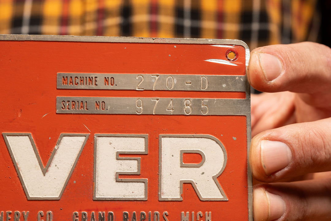OLD USAページ Vintage Oliver Table Saw Machine Tag – Industrial Artifacts