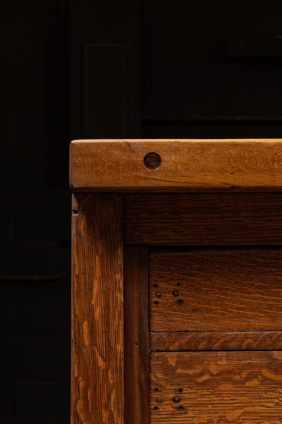 Antique Double-Sided Quarter Sawn Oak Lab Table