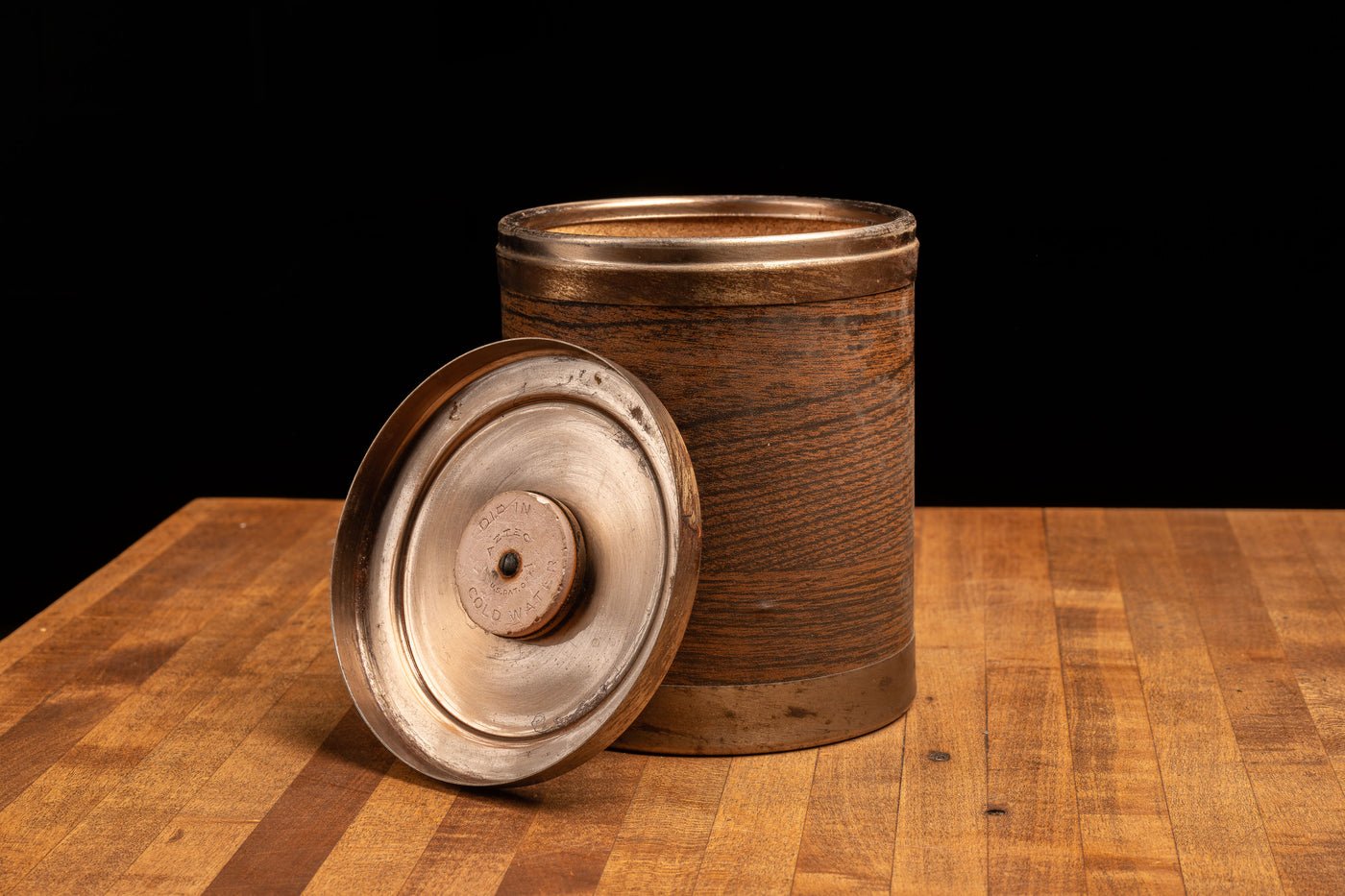 Vintage Wood Grain Humidor Canister