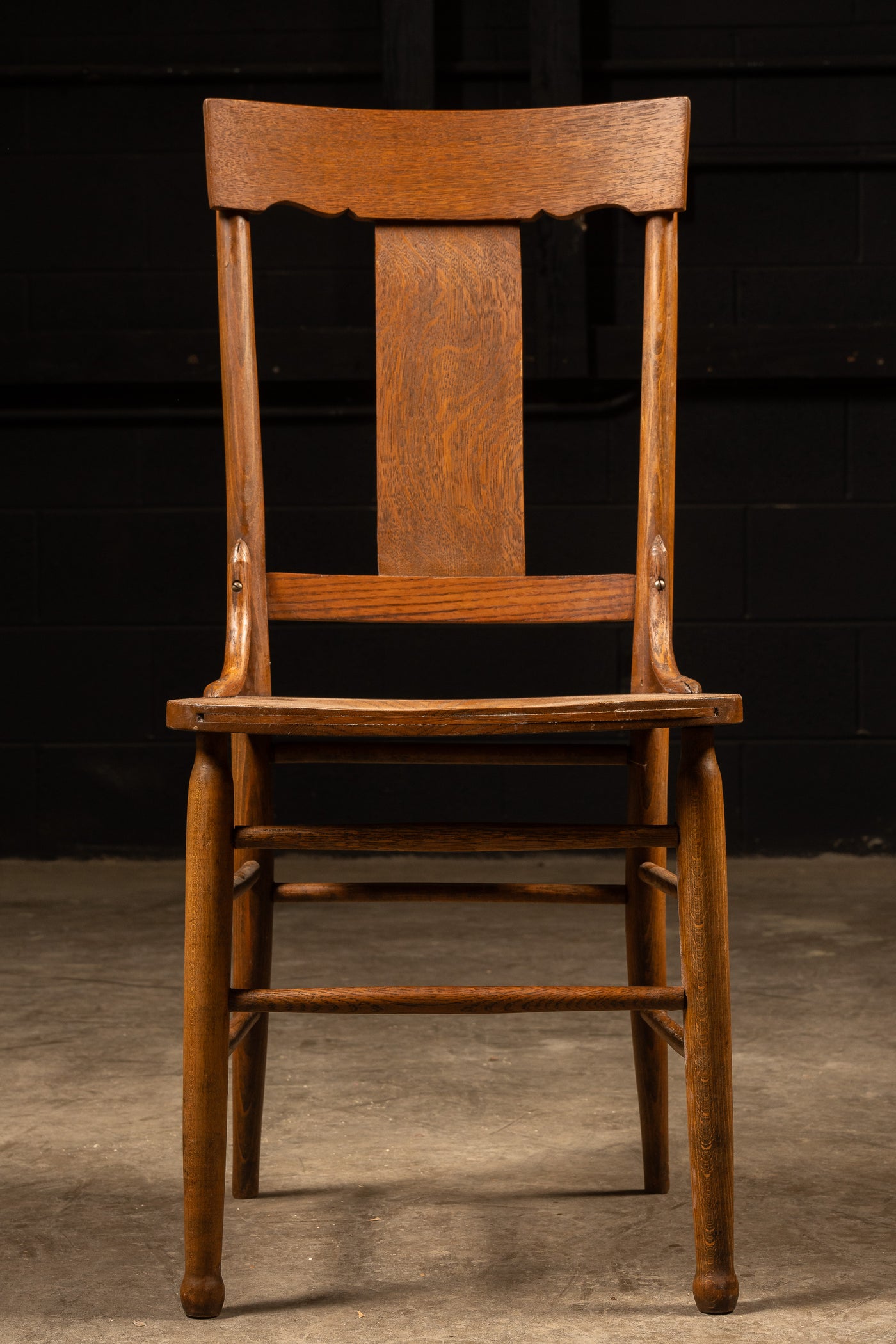 Set of Four Antique Oak Farmhouse Dining Chairs