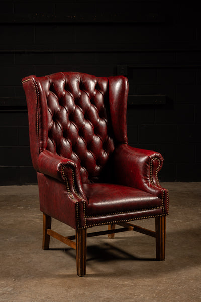 Burgundy Tufted Armchair