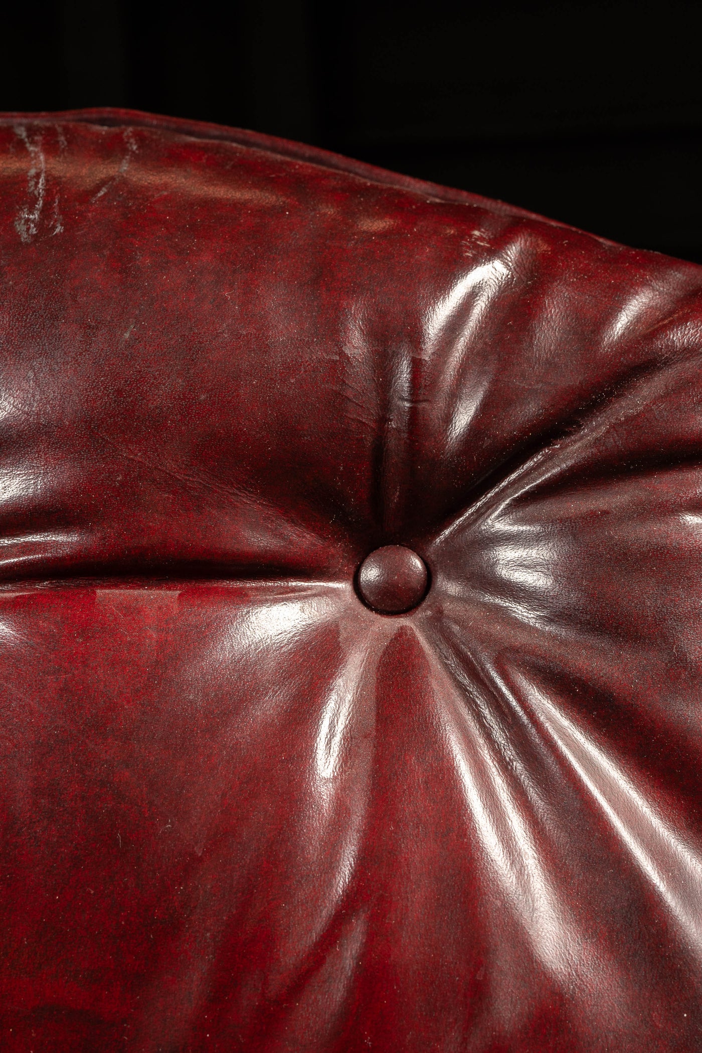 Vintage Tufted Wingback Armchair in Oxblood