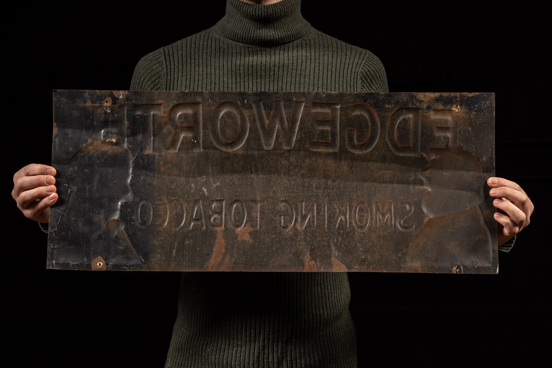 Early 20th Century Edgeworth Tobacco Embossed Tin Sign
