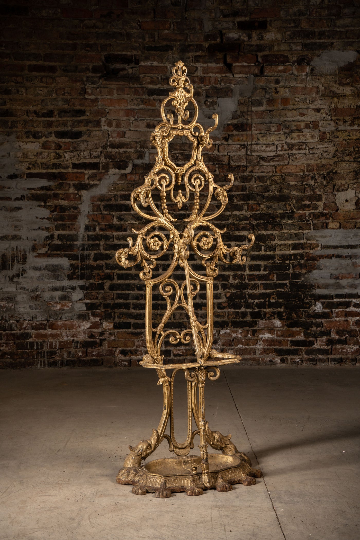 1880 Ornate Cast Iron Hall Tree
