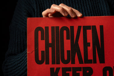 Vintage Chicken Pox Cardstock Warning Sign