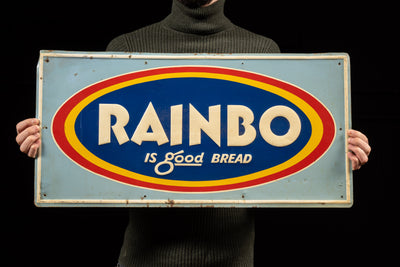 Vintage Rainbo Bread Embossed Tin Advertising Sign