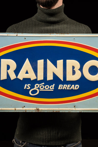 Vintage Rainbo Bread Embossed Tin Advertising Sign