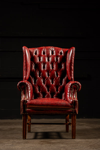 Burgundy Tufted Armchair