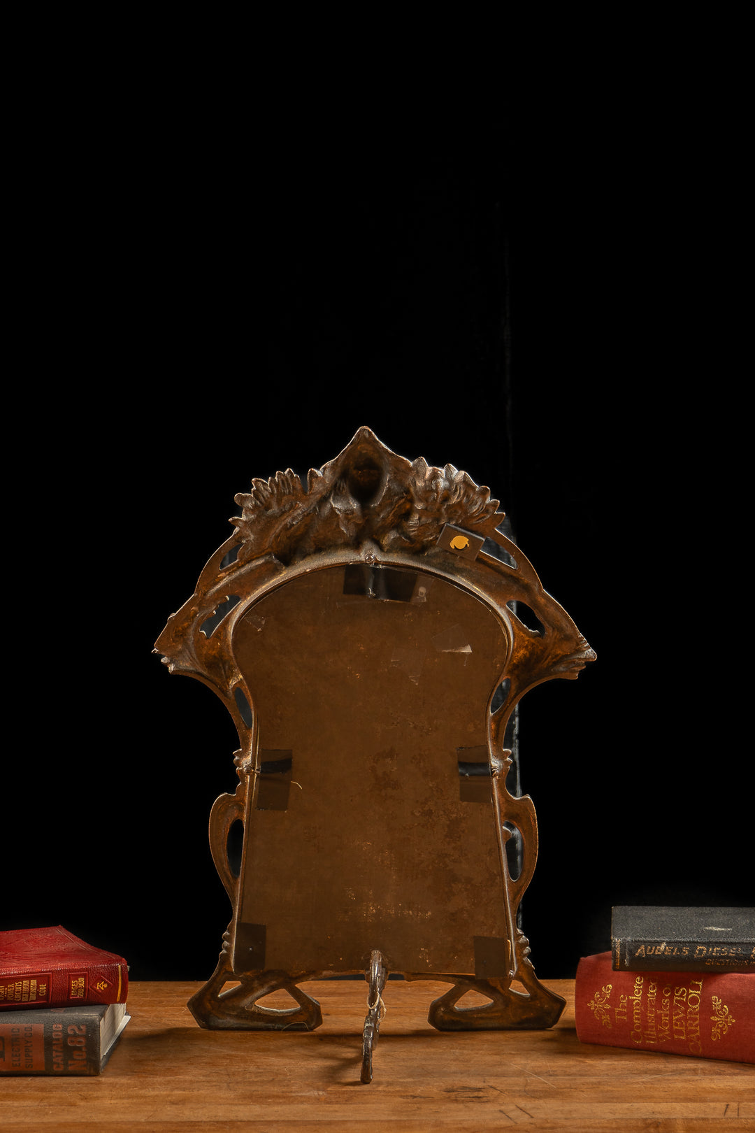 Art Nouveau Cast Iron Standing Tabletop Mirror – Industrial Artifacts