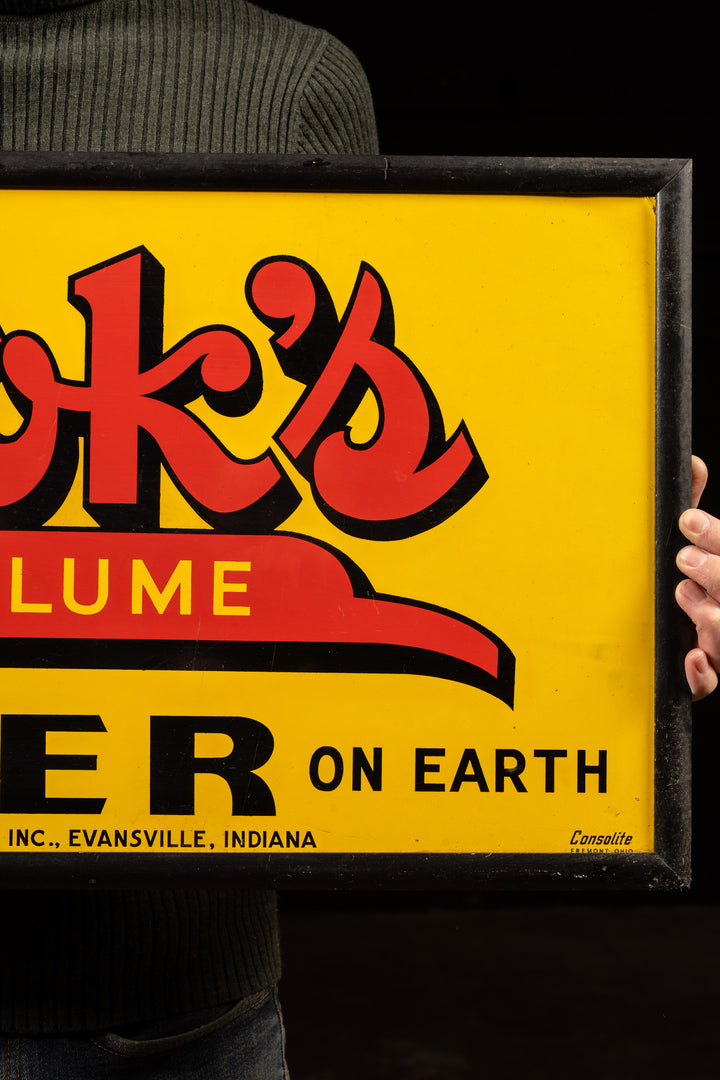 Framed Cook's Goldblume Metal Advertising Sign – Industrial Artifacts
