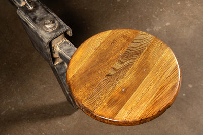 Industrial Butcher Block Table with Swing Stools