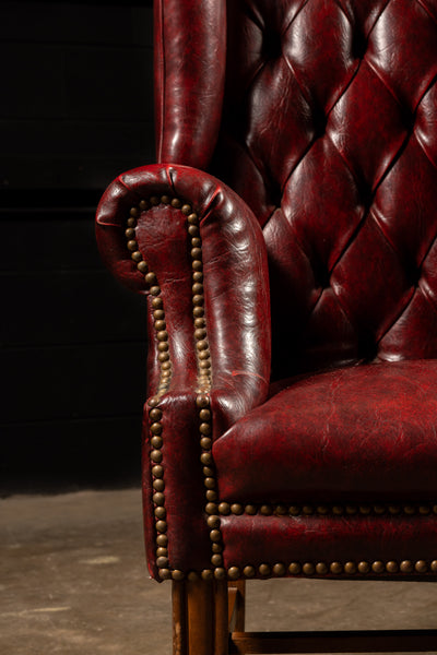 Burgundy Tufted Armchair