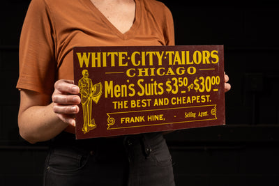 White City Tailors Flanged Mercantile Sign