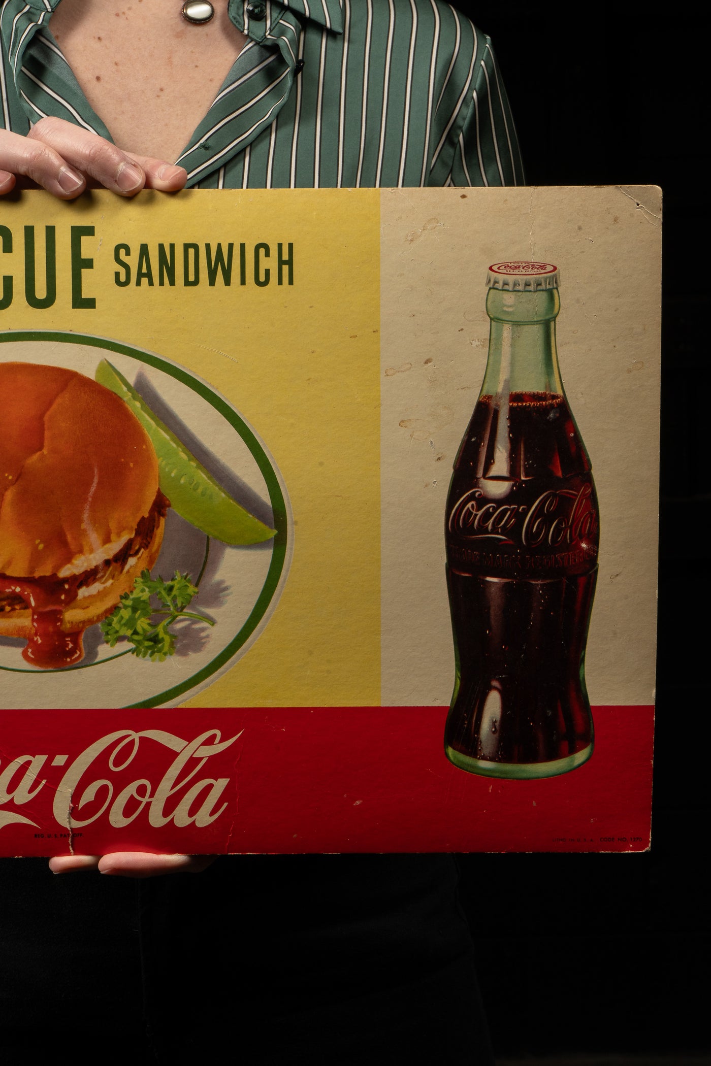 c. 1950s Coca-Cola Cardstock Advertising Sign