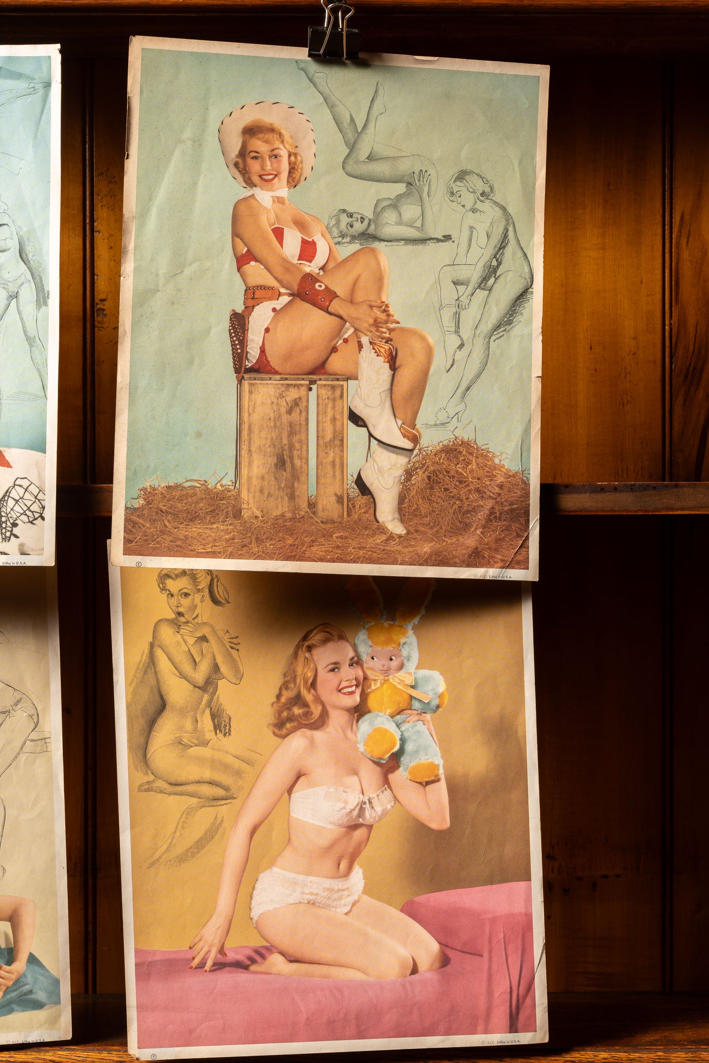 Collection of Six Vintage 1940's Pin-Up Prints