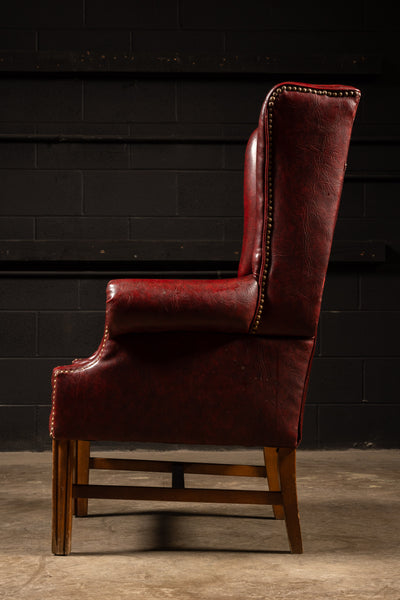 Burgundy Tufted Armchair