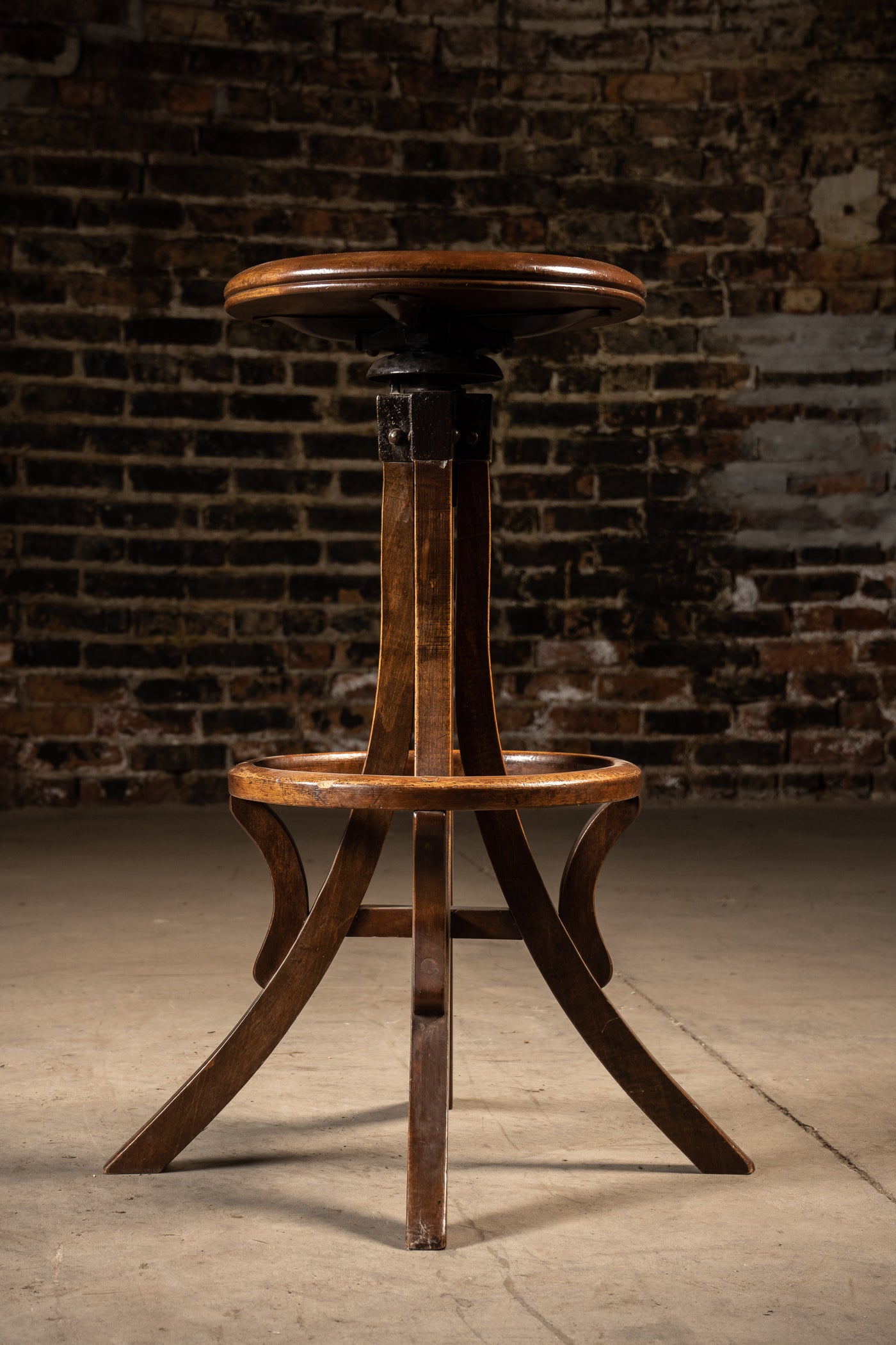 Antique Wooden Draftsman Stool