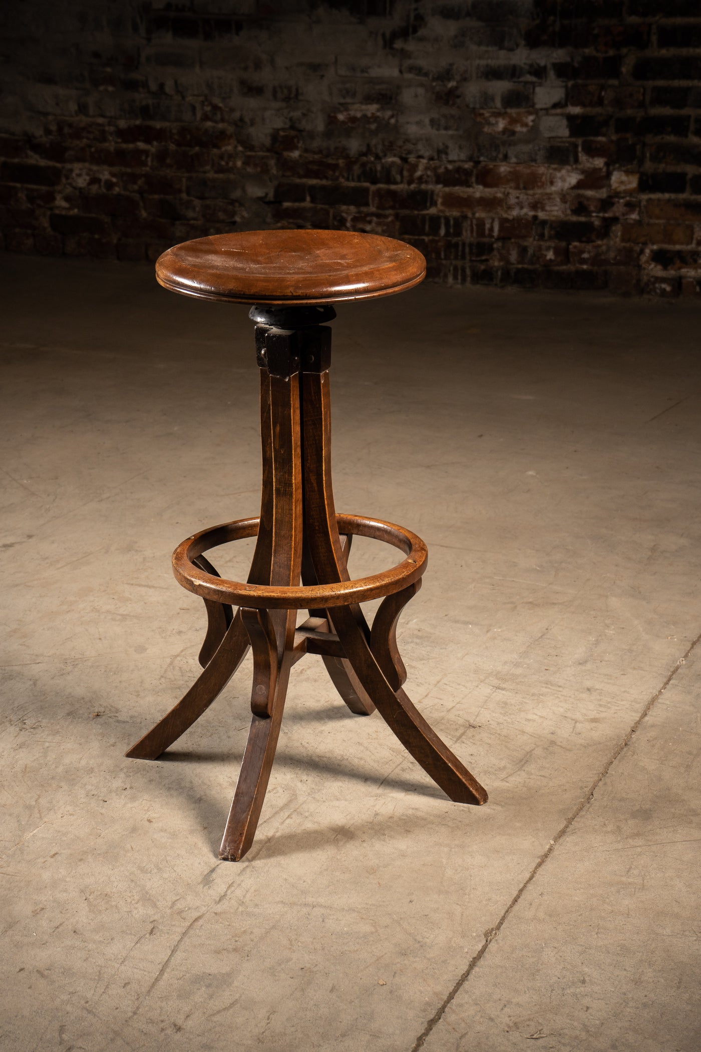 Antique Wooden Draftsman Stool