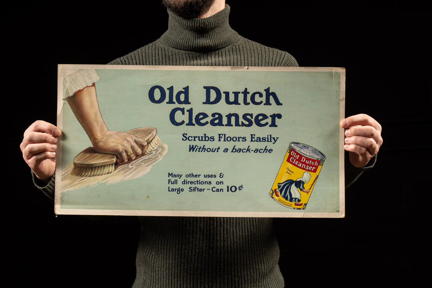 Early 20th Century Cardstock Old Dutch Cardstock Sign